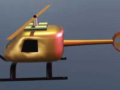 Helicopter 3D low poly model 3dhelicopter Low-poly 3D model