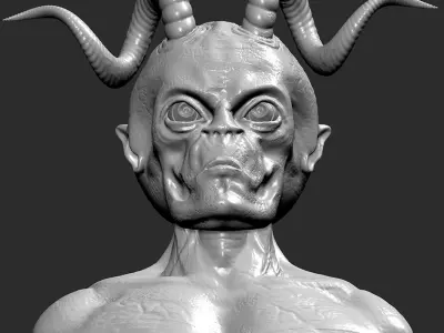 Horned Reptiloid Free 3D Creature Model Free 3D model