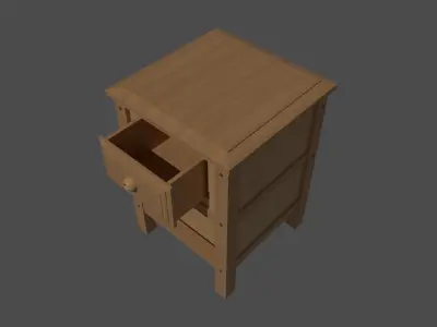 Bedside Drawer Free low-poly 3D model