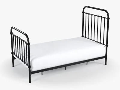 Black Metal Bed 3D model
