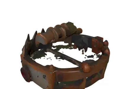 Rusty Medieval Bear Trap Game Asset Low-poly 3D model
