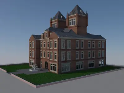 Asylum-Clinic style building 3D model