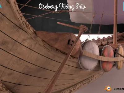 Oseberg Viking Ship Low-poly 3D model Low-poly 3D model