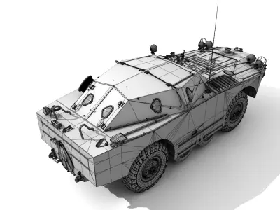 BRDM-1 Armoured vehicle 3D model