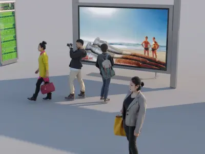 Street commercial elements 3D models 3D model