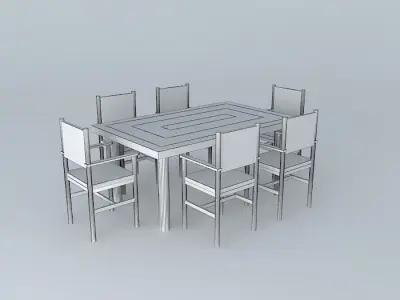 Dinng Table With Chairs Free 3D model