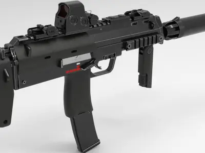 Mp7 Submachine gun Fps - Tps  Low-poly 3D model
