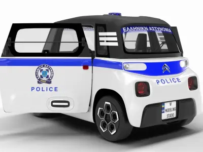 Citroen Ami 2020 Police HQ interior 3D model