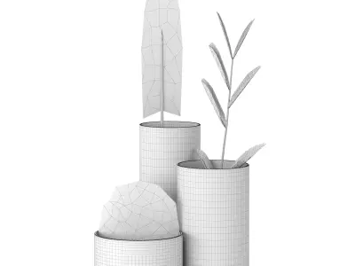 indoor plant set 01 Free 3D model