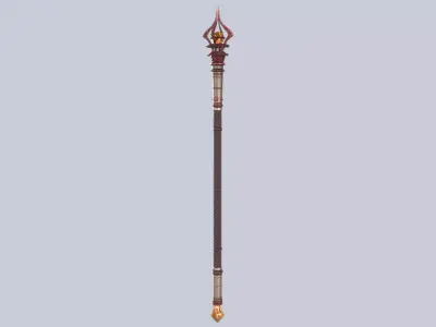 Blood moon scepter Low-poly 3D model