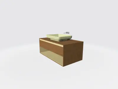 Villeroy wooden box with pot 3D model