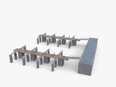 Pontoon dock V1 3D model