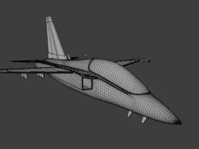 HURJET Single Engine Jet Trainer and close air support jet  Low-poly 3D model