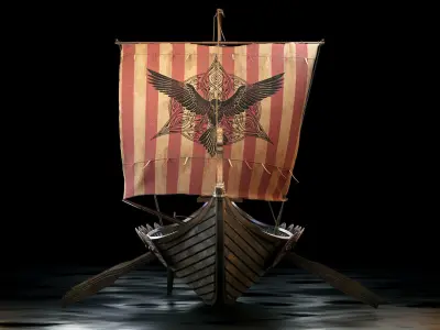 Viking boat - viking ship- longship 3D model