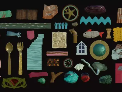 Blender junk vintage scrap metal industrial eclectic Low-poly 3D model