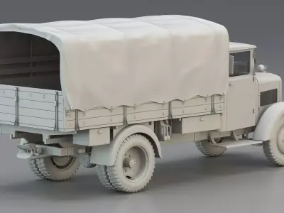WWII German Army Cargo Truck 3 5t 3D model