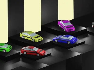 Lowpoly Vehicles - Part 1 - Sport Cars Low-poly 3D model