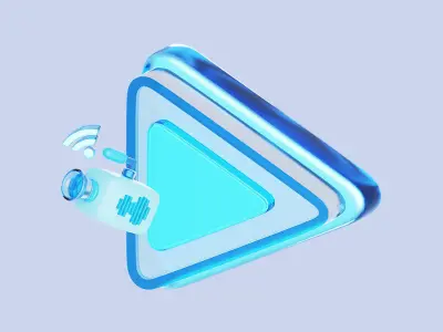 Internet and Computer 3D Icon Set Low-poly 3D model