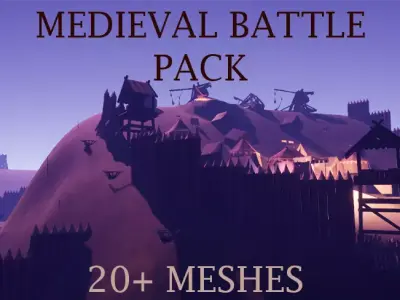 Medieval Battlefield Pack Low-poly 3D model