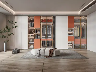 Dressing room  Wardrobe closet full Scene 3D model