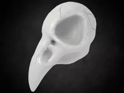 Low poly Crowskull bird of prey mask Low-poly 3D model
