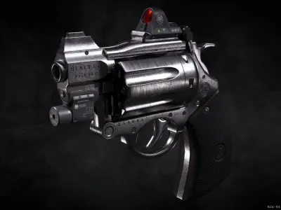 RCX-84 Break open Revolver Low-poly 3D model