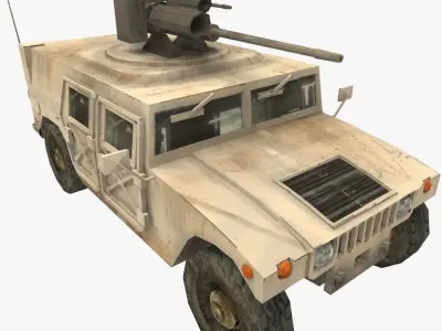 HUMVEE M242 Bushmaster Free low-poly 3D model
