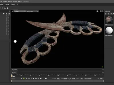 wooden knife  Low-poly 3D model