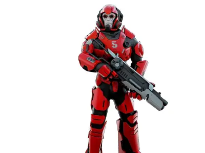 CYBORG SOLDIER RX-900 Rigged for Unreal Engine - Unity - MIXAMO 3D model
