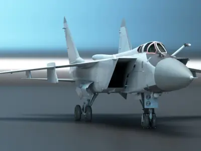 Russian MiG 31 Foxhound interceptor fighter jet 3D model