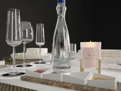 Free Tableware Decor 3D Free low-poly 3D model