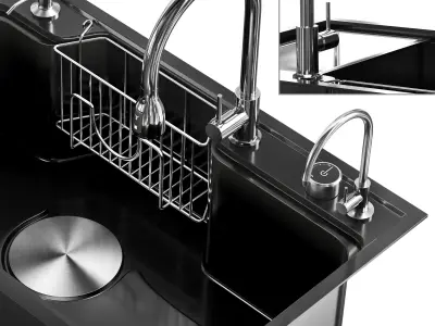 Drop-in Kitchen Sink 3 3D model
