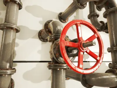 PBR Moodular Pipeline Set - UE Project 4 22 Low-poly 3D model