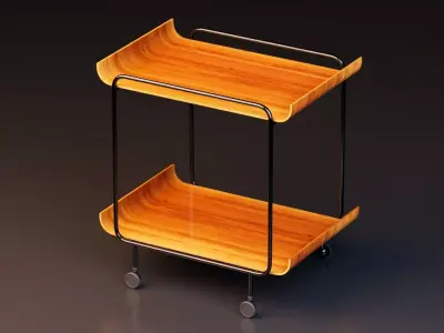Modern Serving Cart Free low-poly 3D model