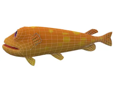 Northern Pike Fish Cartoon Animated Low-poly 3D model