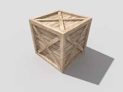 low poly wooden crate Low-poly 3D model