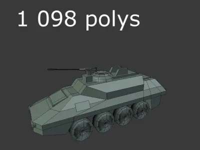 low poly military armored vehicle Low-poly 3D model