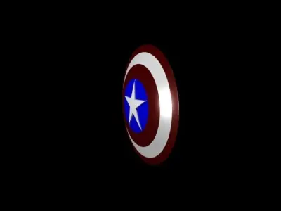 Captain America Shield Low-poly 3D model