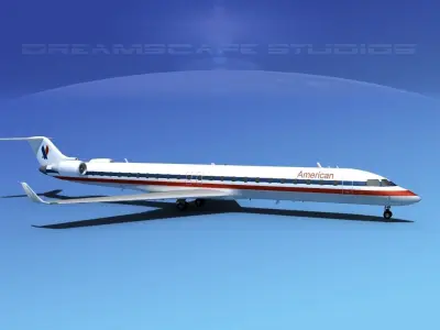 Bombardier CRJ900 American Airlines 3D model