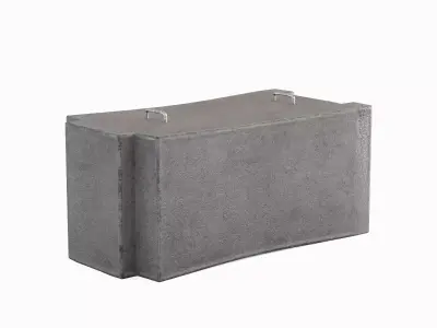 Concrete Traffic Barrier Set Low-poly 3D model