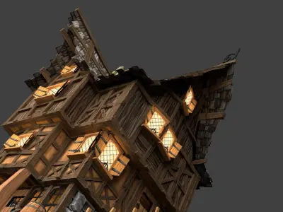 Medieval Fantasy Town Kit Low-poly 3D model