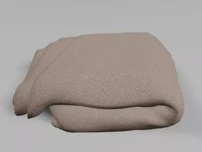 Blanket folded wool Free 3D model