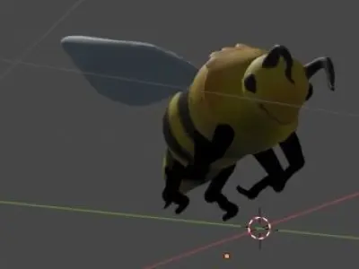 a basic low poly Bee Free low-poly 3D model