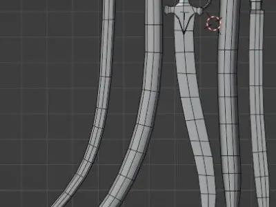 3 low poly swords from eastern culture Low-poly 3D model