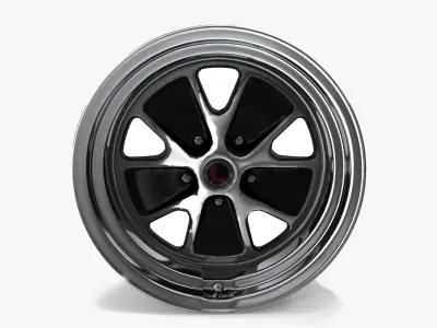 Legendary Wheel Co Styled Alloy Wheel BlackMachined 1965-1973 3D model
