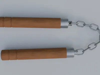 Wooden Nunchucks 3D model