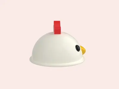 Chicken Hat Cute  Low-poly 3D model