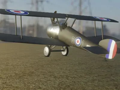 WWI Fighter Plane Low-poly 3D model