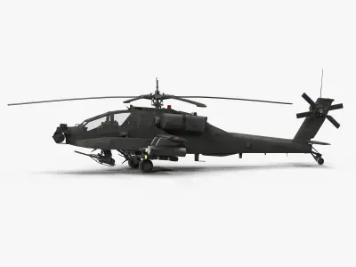 AH64A Apache Helicopter Gray Low-poly 3D model