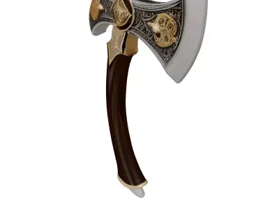 Exquisite Fantasy Double Axe Weapon 3D model